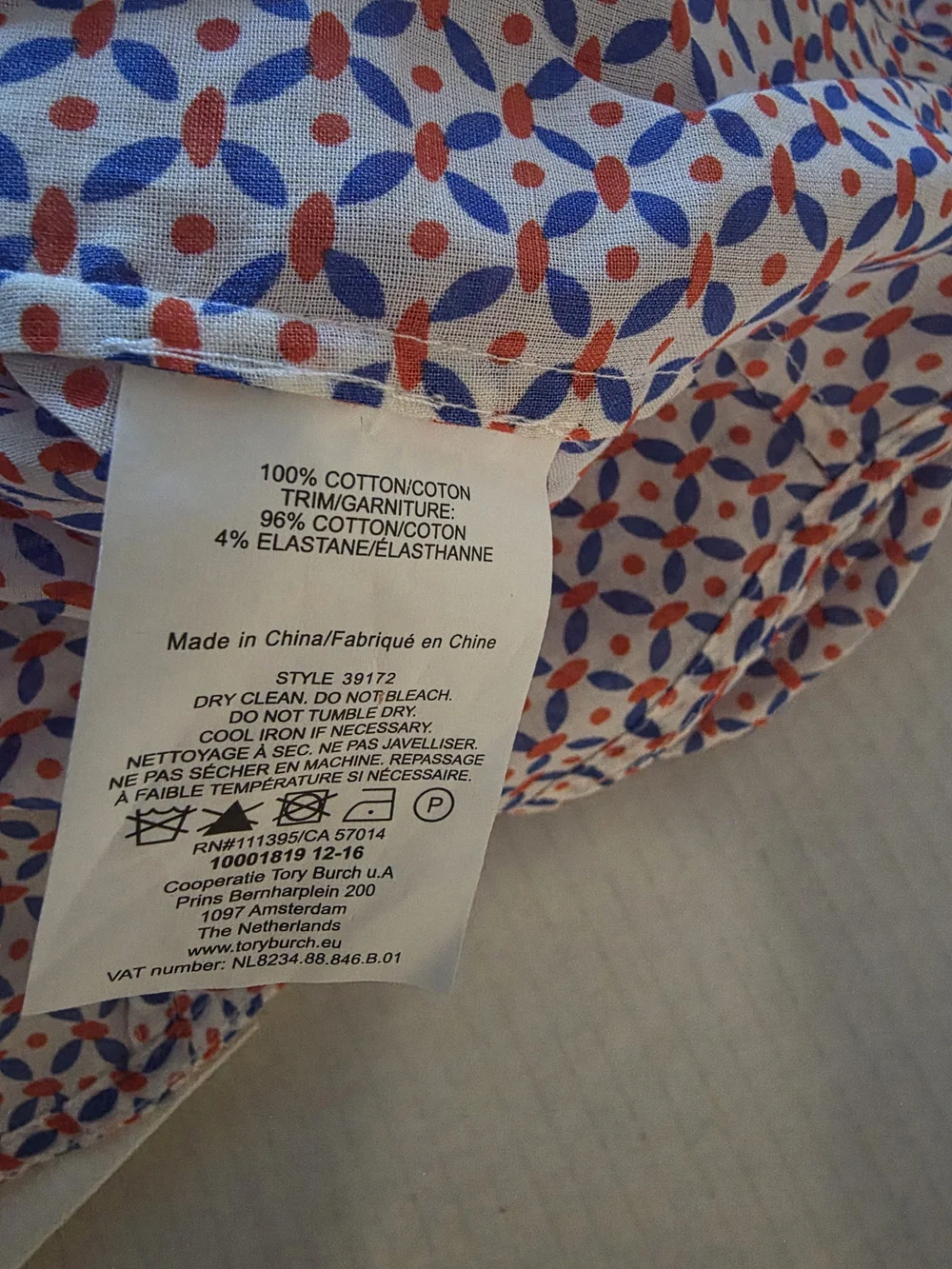 Tory Burch Brigitte Blouse With Geometric Print Size 10.